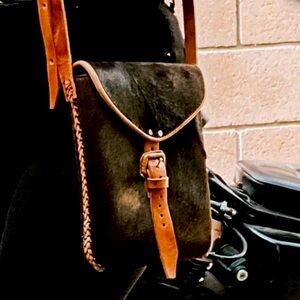 Brown and Tan Crossbody Bag